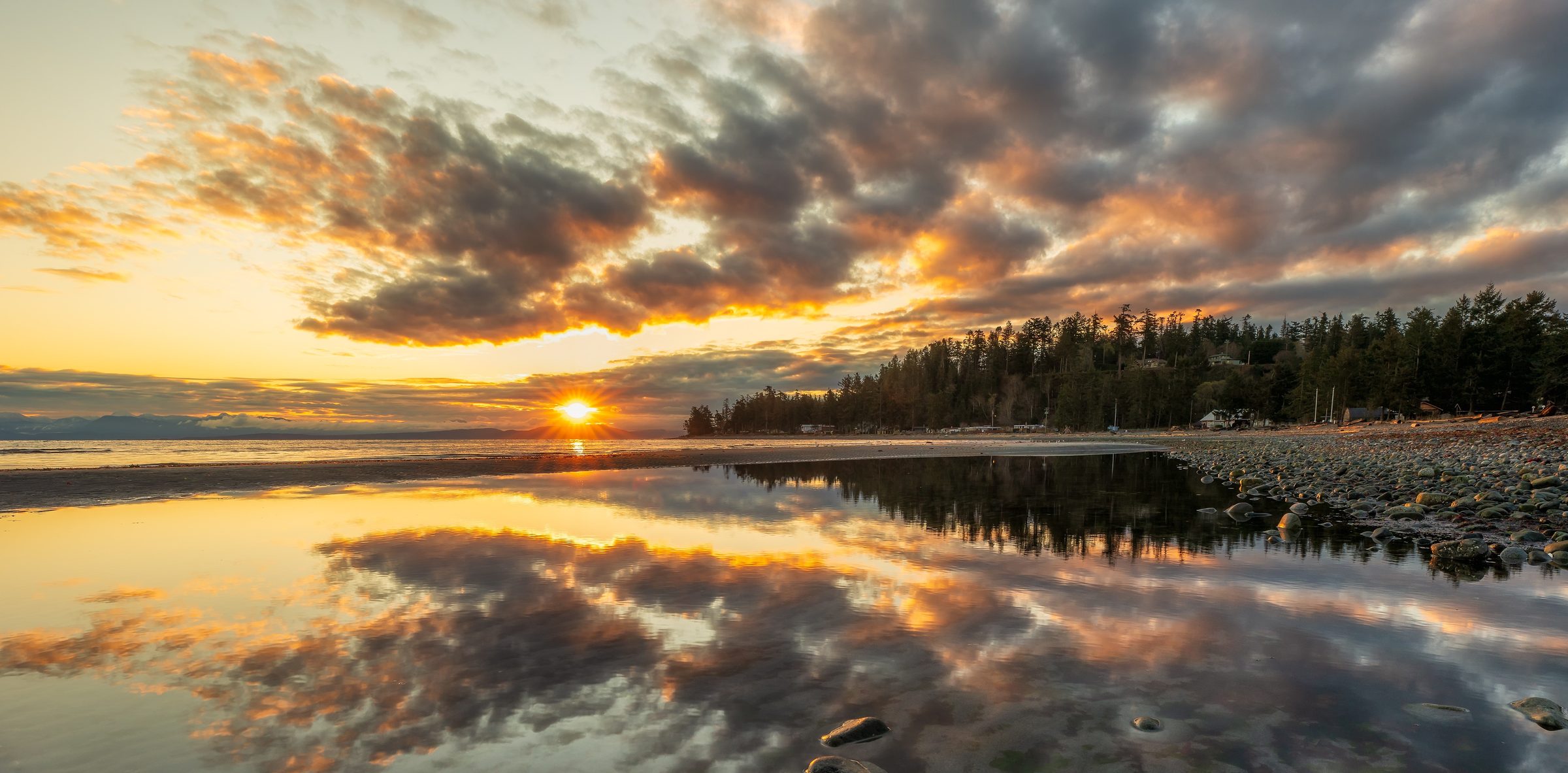 Vancouver Island coast at sunset